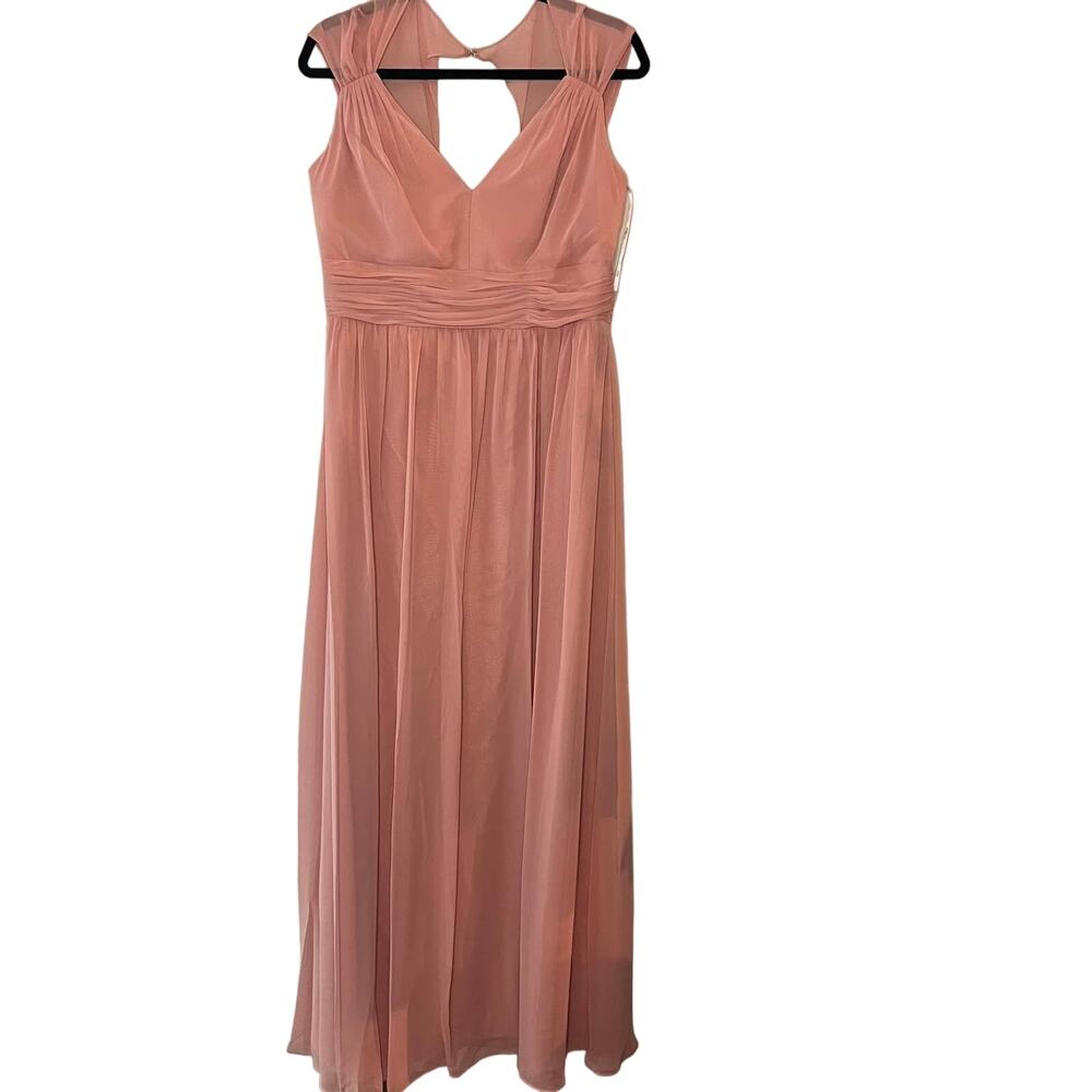 Jenny Packham JP1021 Desert Rose Cap Sleeve Chiffon Maxi Bridesmaids Dress 14